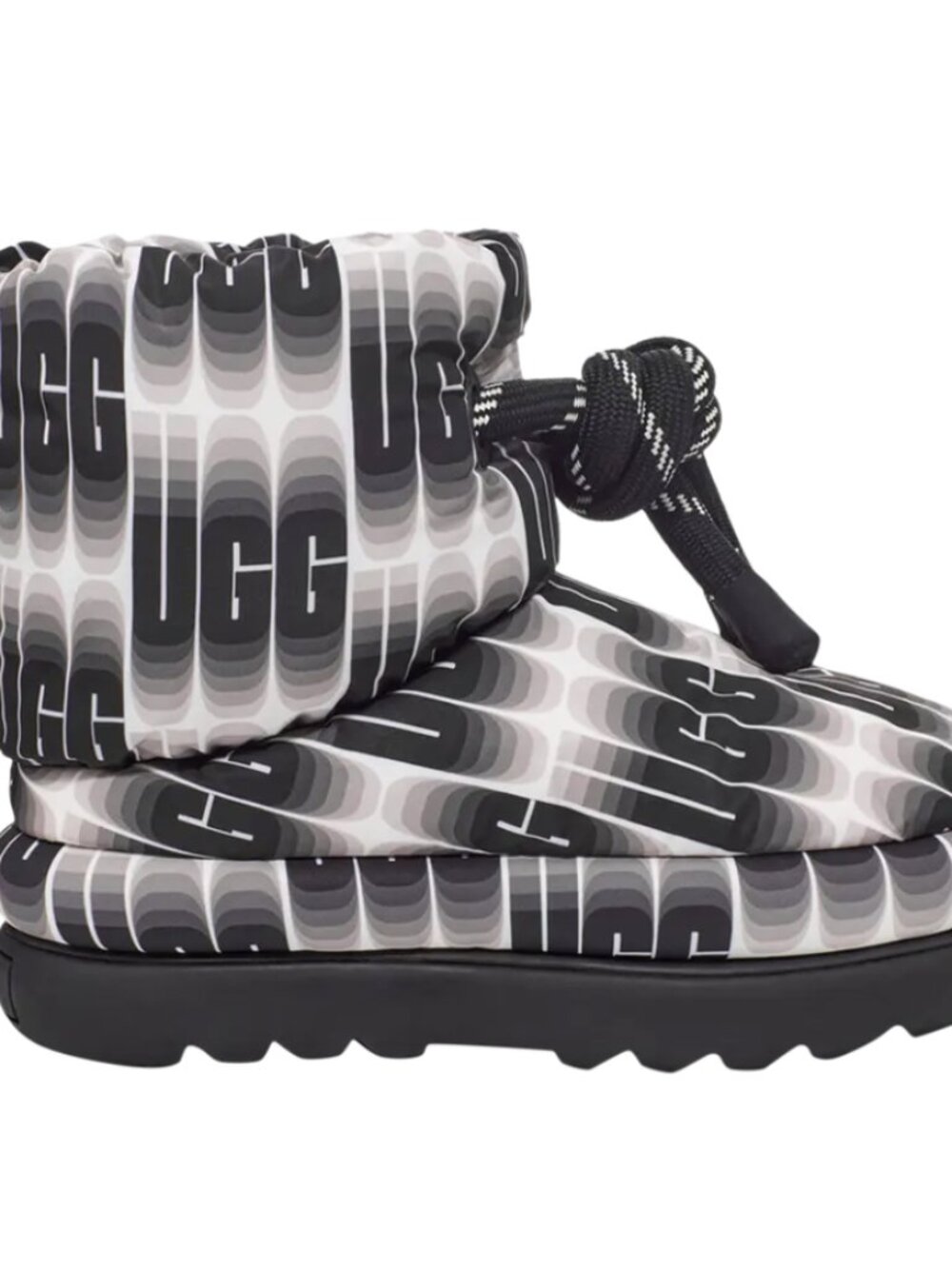 UGG - Womens Classic Maxi Wavelength Short Boot 'Black White' - Size 6